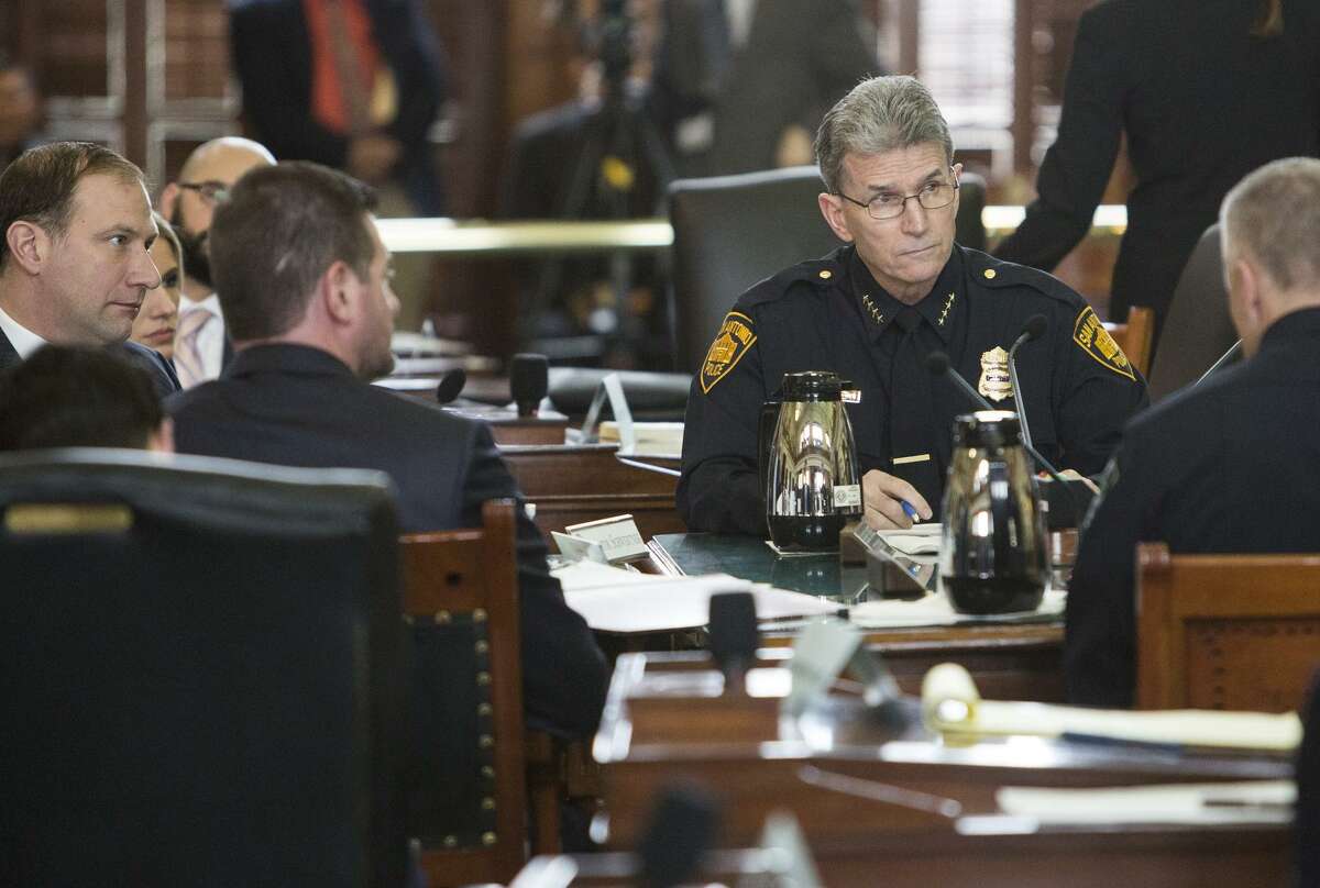 San Antonio Police Chief William McManus testifies during the Senate Committee on State Affairs meeting about Senate Bill 4 at the Texas Capitol in Austin, Texas on February 2, 2017.