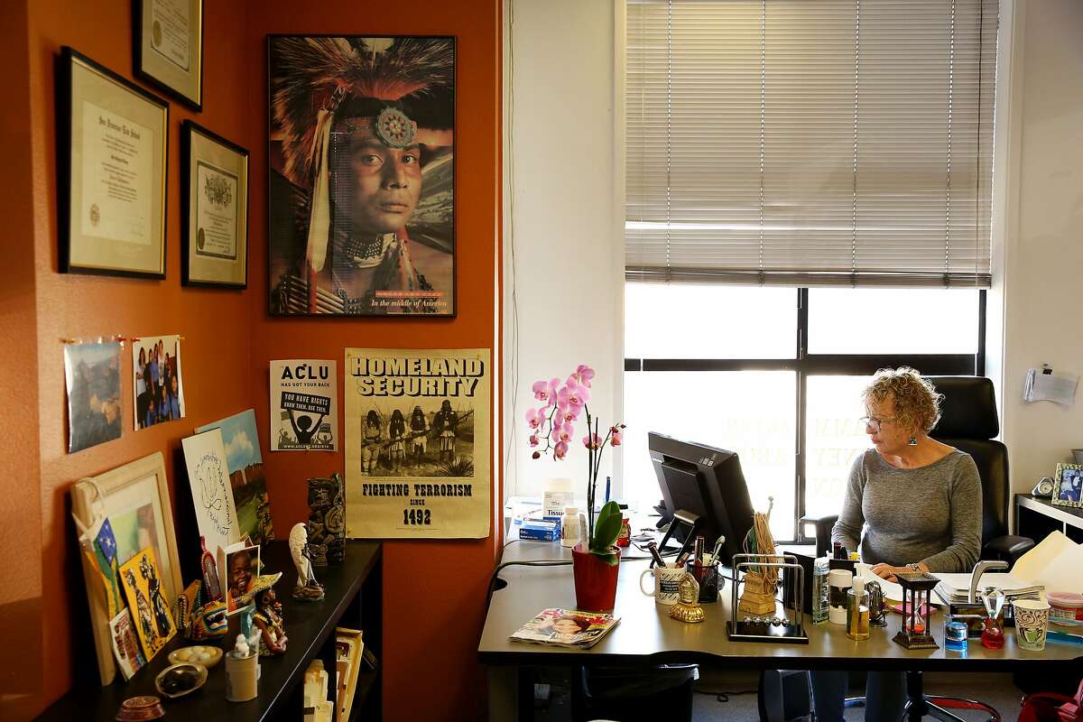 Hedi Framm-Anton, an immigration attorney, at her offices in the Mission District on Friday, Feb. 10, 2017, in San Francisco, Calif. Her offices have experienced a surge of calls, following the presidential election of Donald Trump. Apart from political asylum, Framm-Anton practices deportation defense, U-visa applications for victims of crime and consular processing. "I have never been so patriotic in my life," Framm-Anton said. "I have never loved my country so much and I have never read the constitution as much as I have now. We will suffer for some time, but we will prevail. We are a nation of immigrants." Framm-Anton's husband is an immigrant from Peru. He was granted political asylum in 1992.