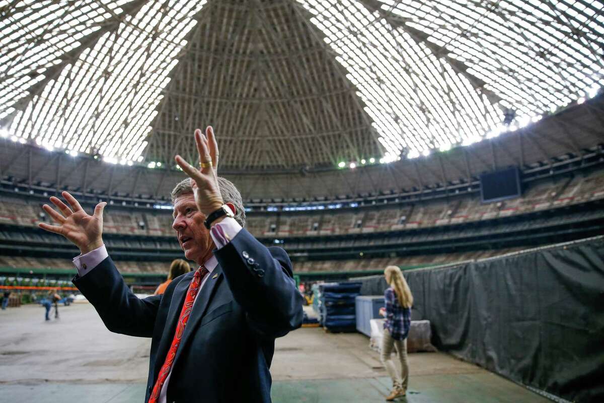 Harris County Judge Ed Emmett, above, backs a plan to raise the floor of the Astrodome to create parking spaces underneath, in hopes of attracting conventions or other commercial uses of the famed stadium. >>Keep clicking for a look at all the ideas that have been proposed for the Astrodome over the years. 