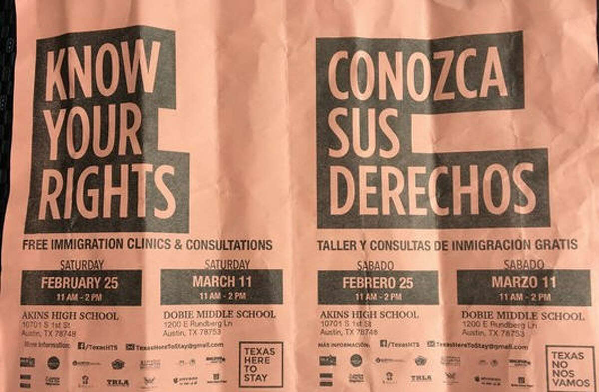 Teaching about immigration rights Teachers in Austin have been passing out fliers to some students listing their rights about what to say, and what not to say, to immigration agents should they arrive at the student's home or seek to question them.