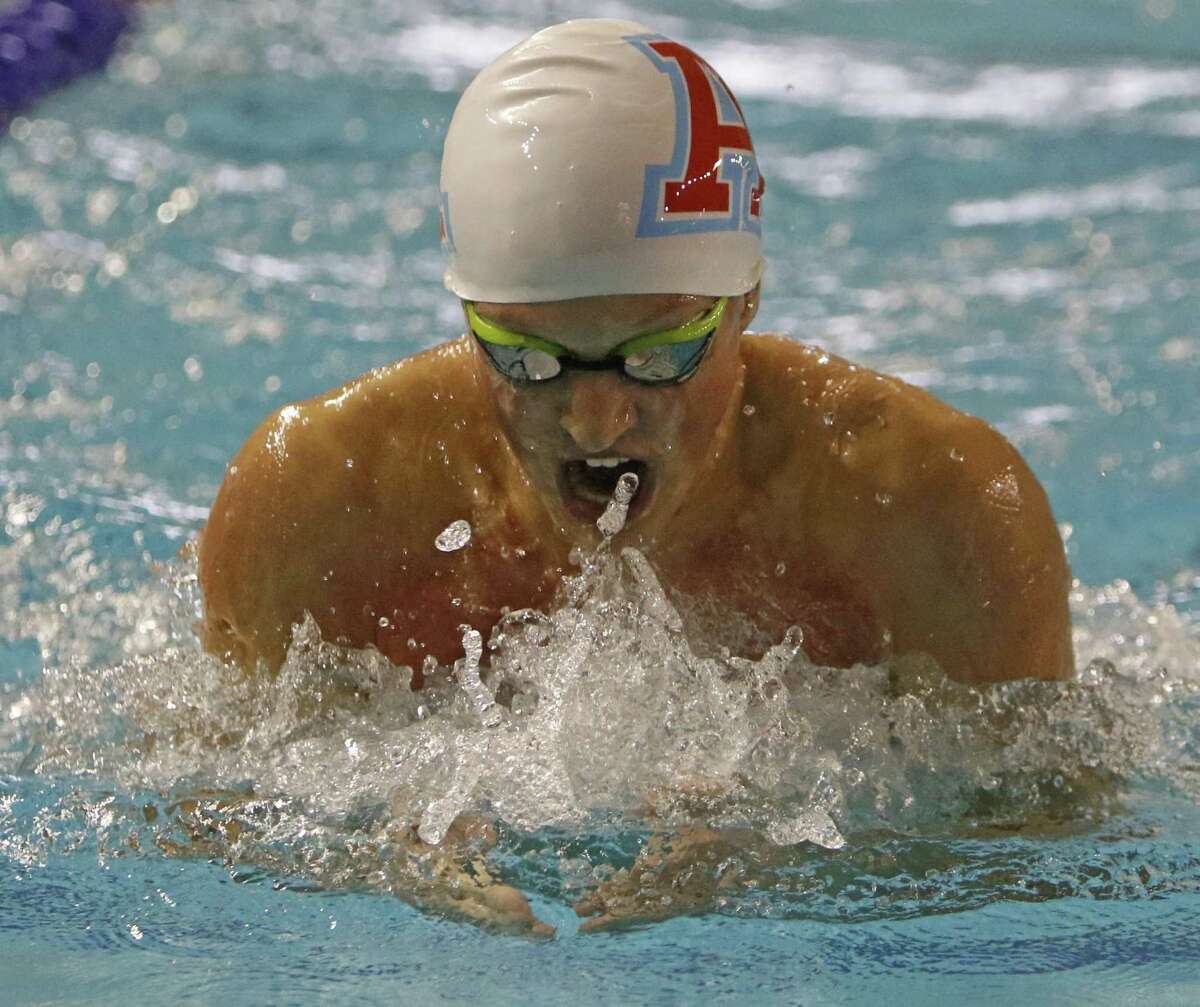 Ben Stiles, Antonian, competes in 200 yard IM on Saturday, February 11, 2017 at Davis Natatorium in the TAPPS Division I state swimming meet.