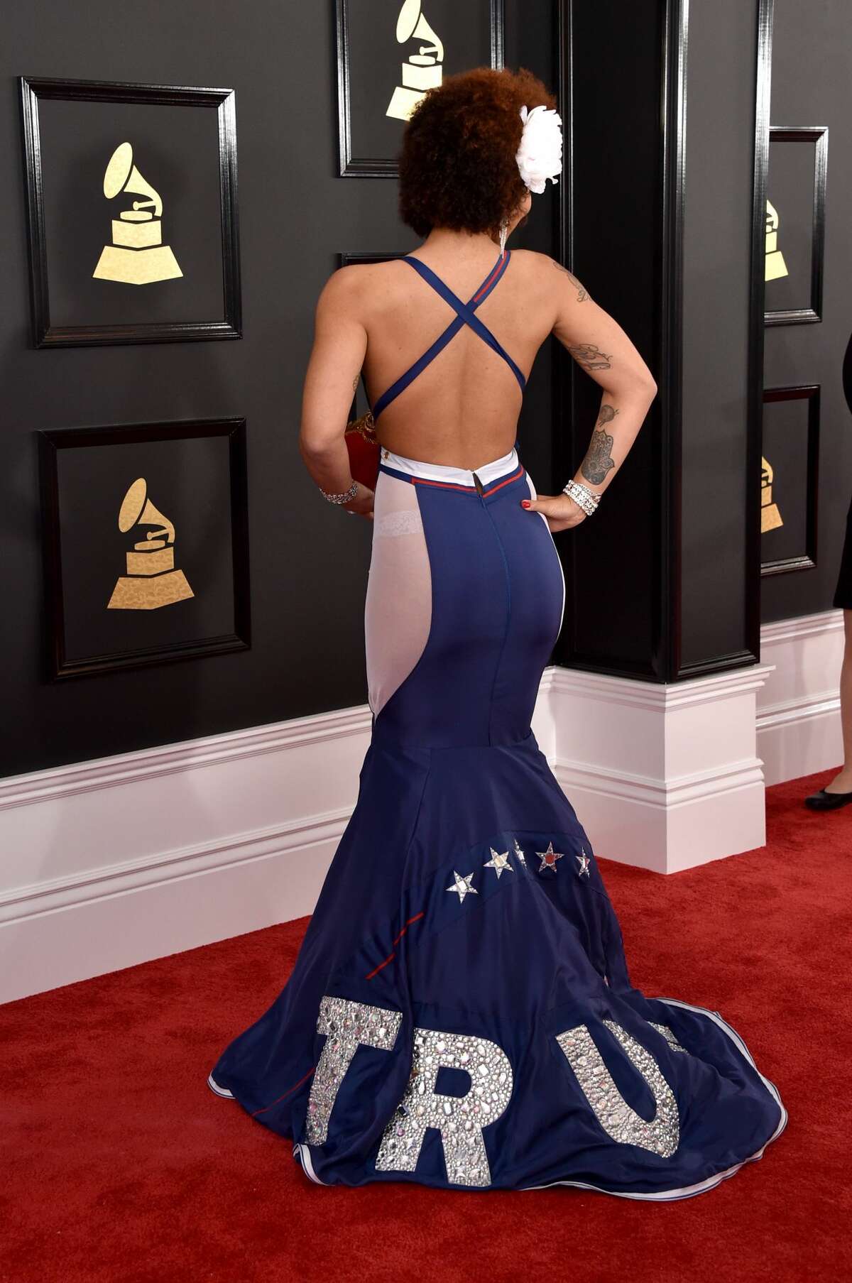 Singer Joy Villa Wears Make America Great Again Trump Dress To The