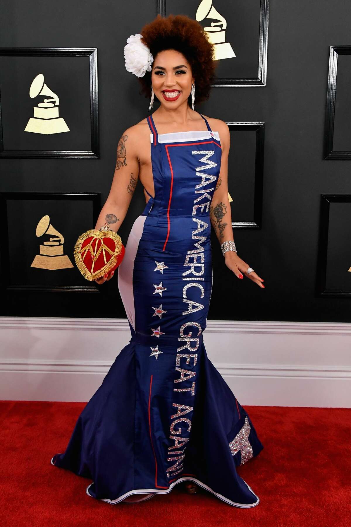 Singer Joy Villa wears 'Make America Great Again' Trump dress to the ...