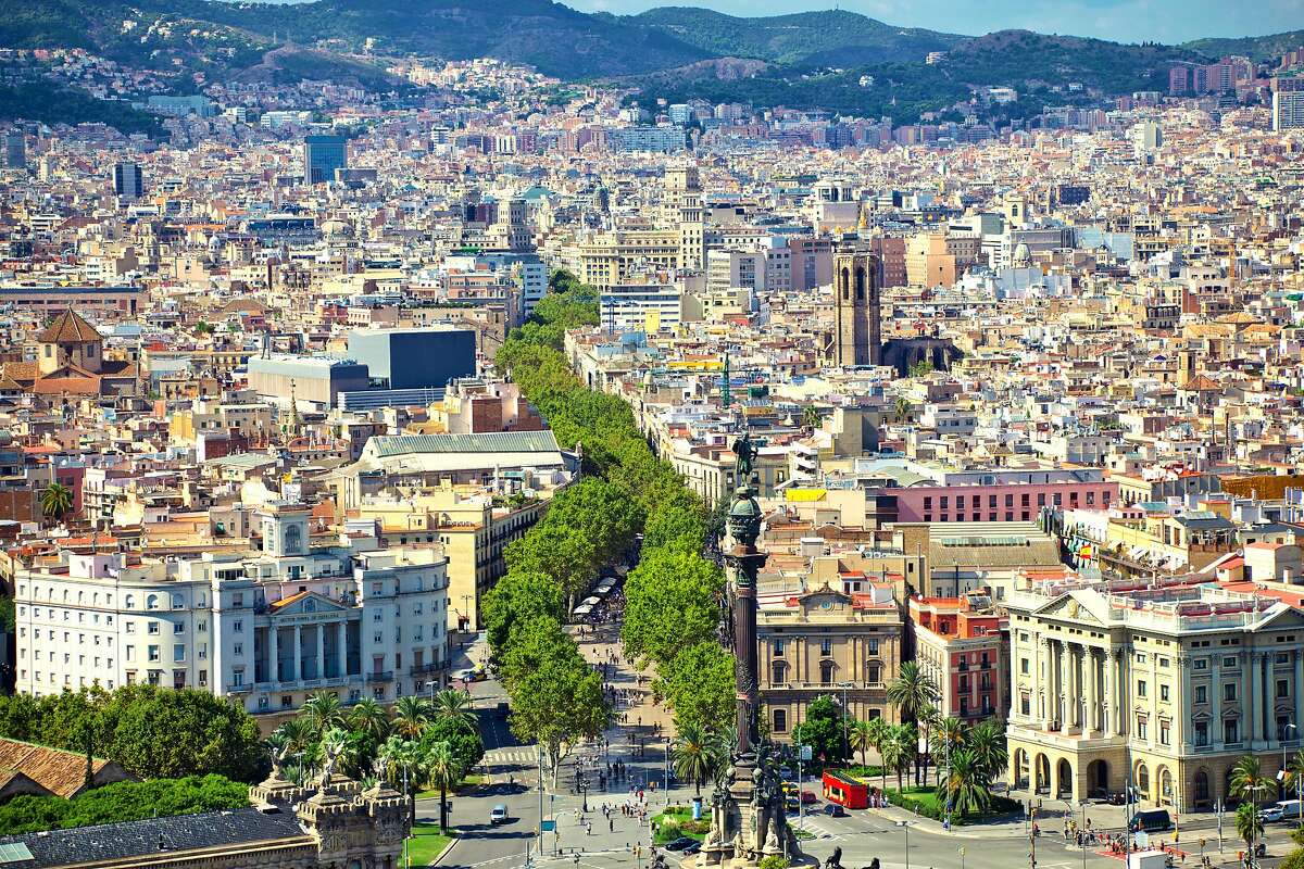 Barcelona, Spain 'La Rambla in Barcelon a famous Street in Barcelona, Catalonia, Spain'