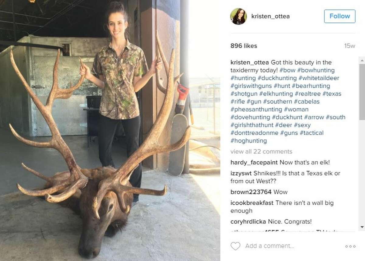 Model and taxidermist Kristen Ottea, 25, stuns her more than 10,000 Instagram followers with portfolio snapshots and the occasional bikini pic with a firearm.