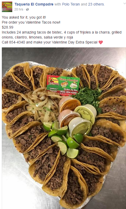 valentines day taco plates