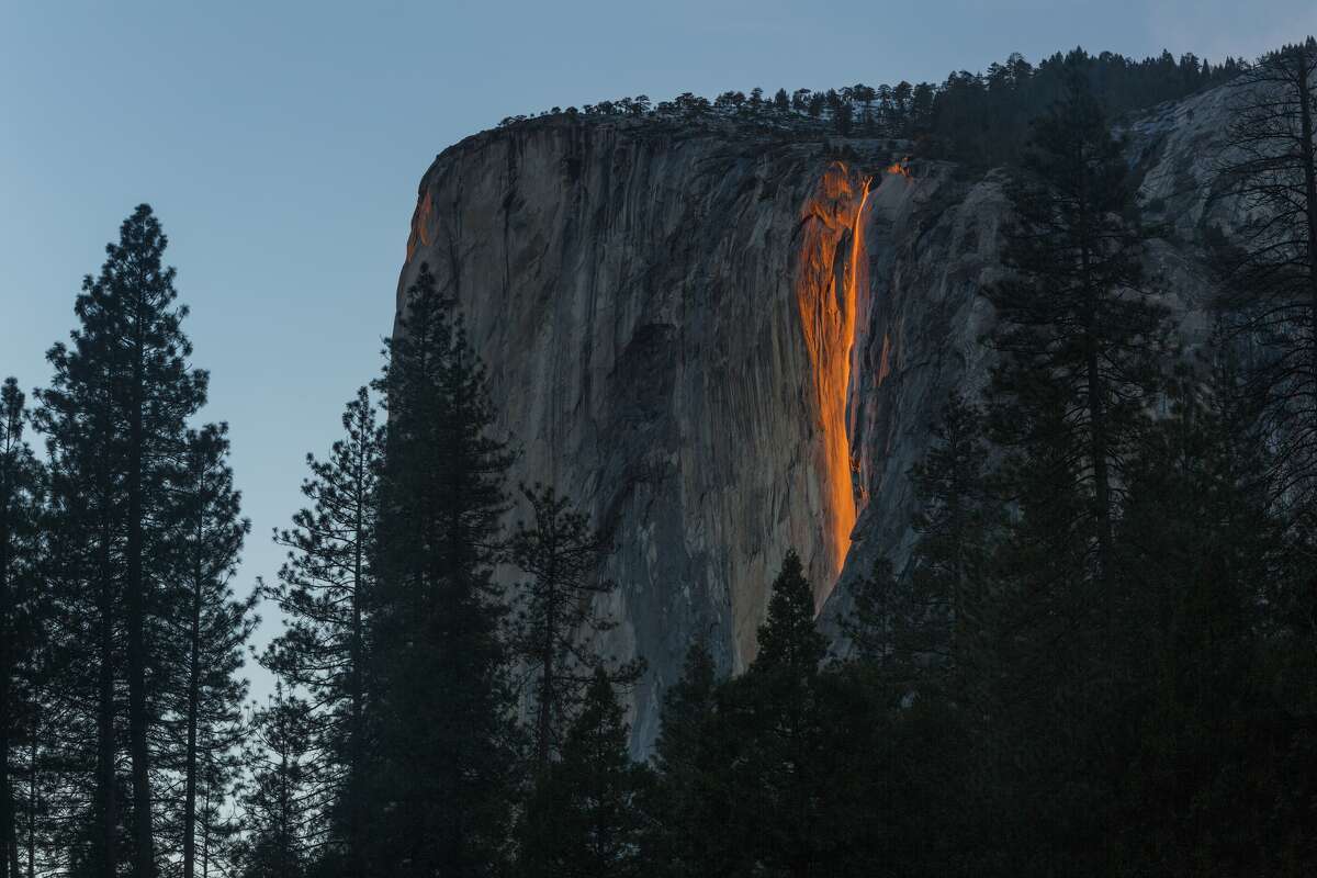 A firefall at Horsetail Falls in Yosemite.