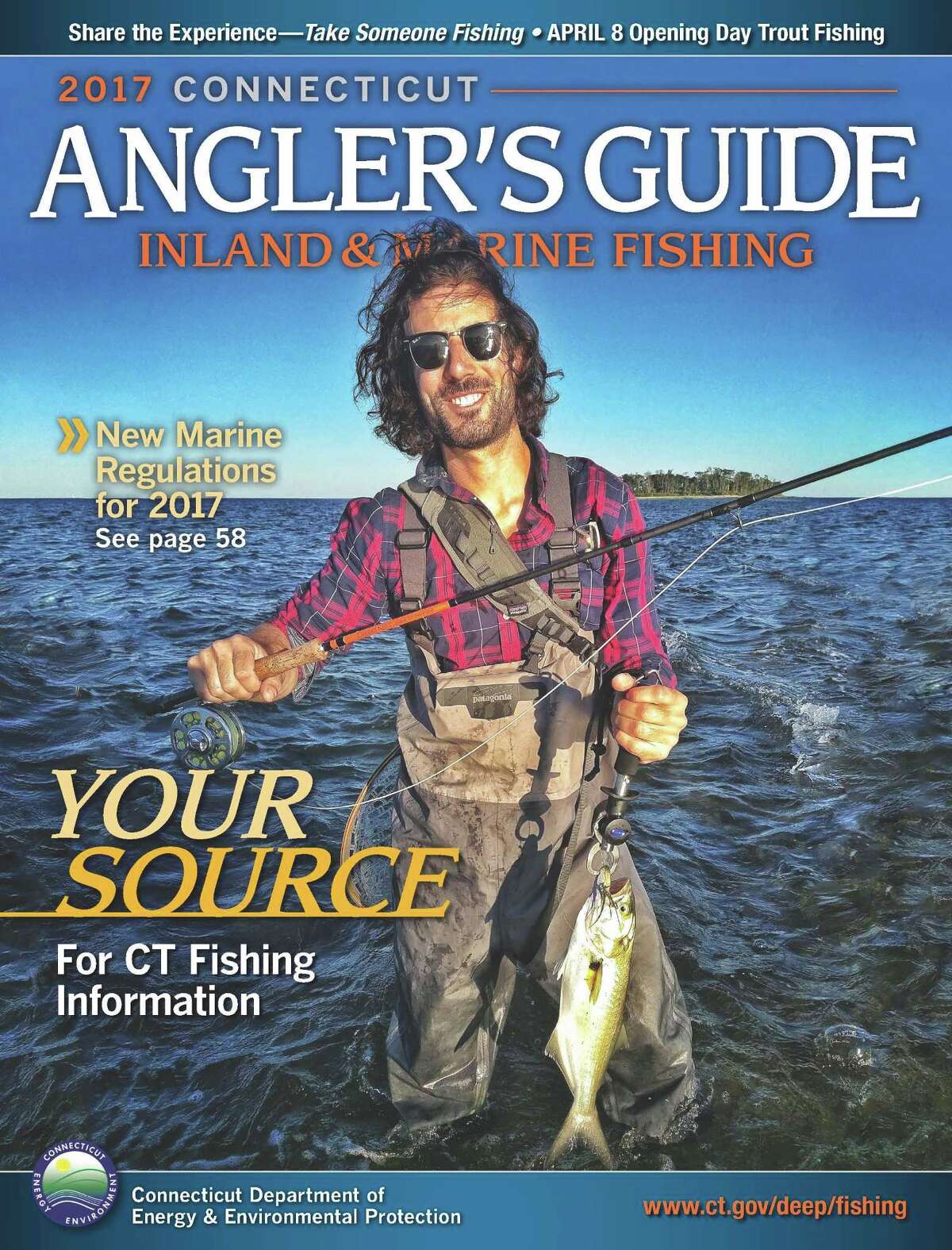 Fisherman in Milford lands cover of angler’s guide