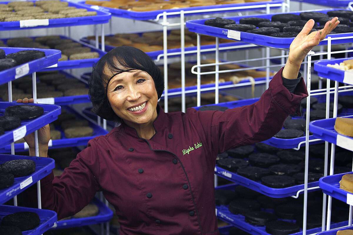 CEO and founder Miyoko Schinner who makes artisanal vegan cheese from cultured nuts and nut milks, shows the cheese aging room in Fairfax, Calif., on Tuesday, December 30, 2014.
