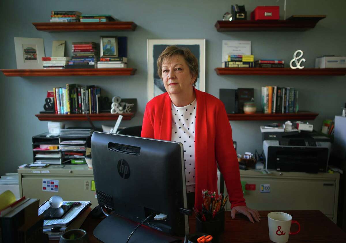 Alice Brink, standing in her home office, is one of a quarter million Texans who could be affected if the ACA is repealed, Tuesday, Feb. 14, 2017, in Houston. ( Mark Mulligan / Houston Chronicle )
