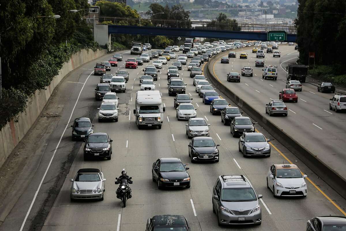 Traffic is seen on Highway 101 in San Francisco, California, on Wednesday, Feb. 15, 2017.