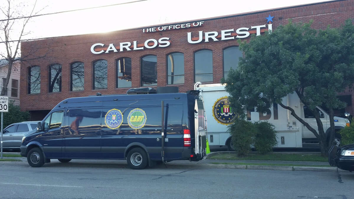The FBI raids the law office of state Sen. Carlos Uresti in San Antonio Thursday, Feb. 16, 2017.