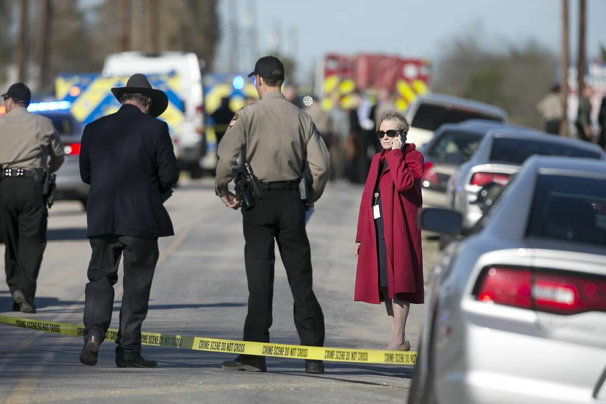 Travis County District Attorney Margaret Moore arrives at the scene as Sheriff's Department personnel investigate an officer involved shooting on Burch Drive off Highway 71 in Del Valle on Wednesday, February 15, 2017. The Sheriff's department says a man kidnapped a woman at gunpoint from a local business before a shooting occurred after they encountered a Travis County deputy. The woman is dead and the man is critically injured, police said. DEBORAH CANNON / AMERICAN-STATESMAN