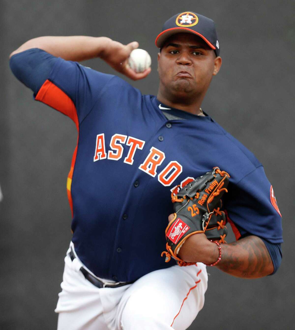 Houston Astros relief pitcher Francis Martes pitches during spring training at The Ballpark of the Palm Beaches, in West Palm Beach, Florida, Thursday, February 16, 2017.