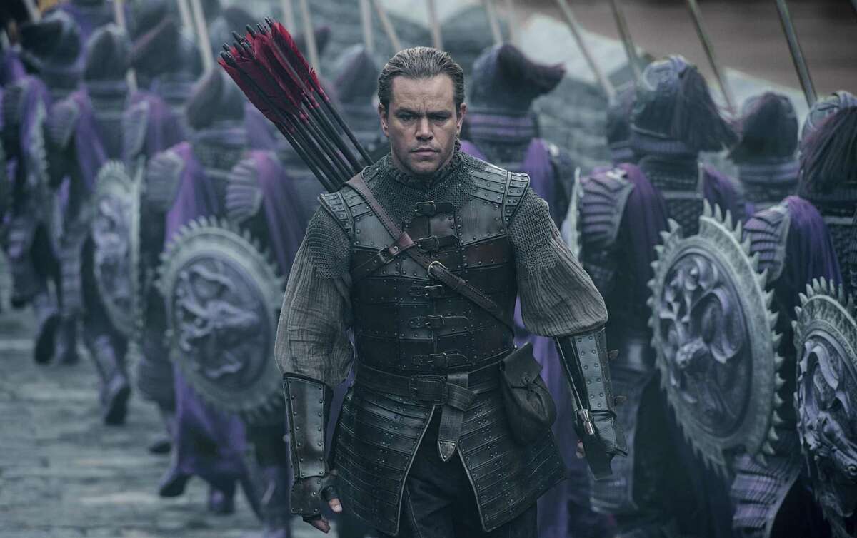 This image released by Legendary Pictures and Universal Pictures shows Matt Damon as William Garin in a scene from "The Great Wall." (Jasin Boland/Legendary Pictures and Universal Pictures via AP)