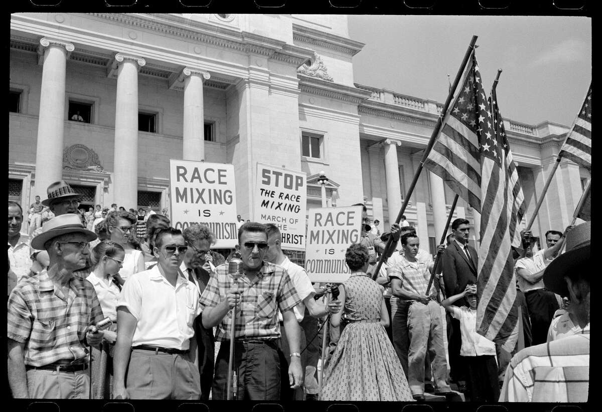 A scene from an anti-integration rally in Little Rock in “I Am Not Your Negro.”