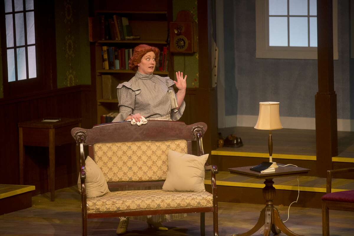 Santana Vermeesch rehearses a scene during dress rehearsal for Center Stage Theatre's production of Eugene O'Neill's 'Long Day's Journey into Night' on Thursday at Midland Center for the Arts. The play opens Saturday, Feb. 18 at 3 p.m. and will run Feb. 19, 25 and 26.