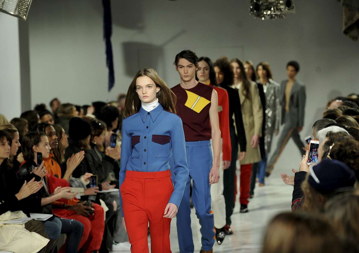 The Calvin Klein fashion collection is modeled during Fashion Week in New York, Friday, Feb. 10, 2017. (AP Photo/Diane Bondareff)