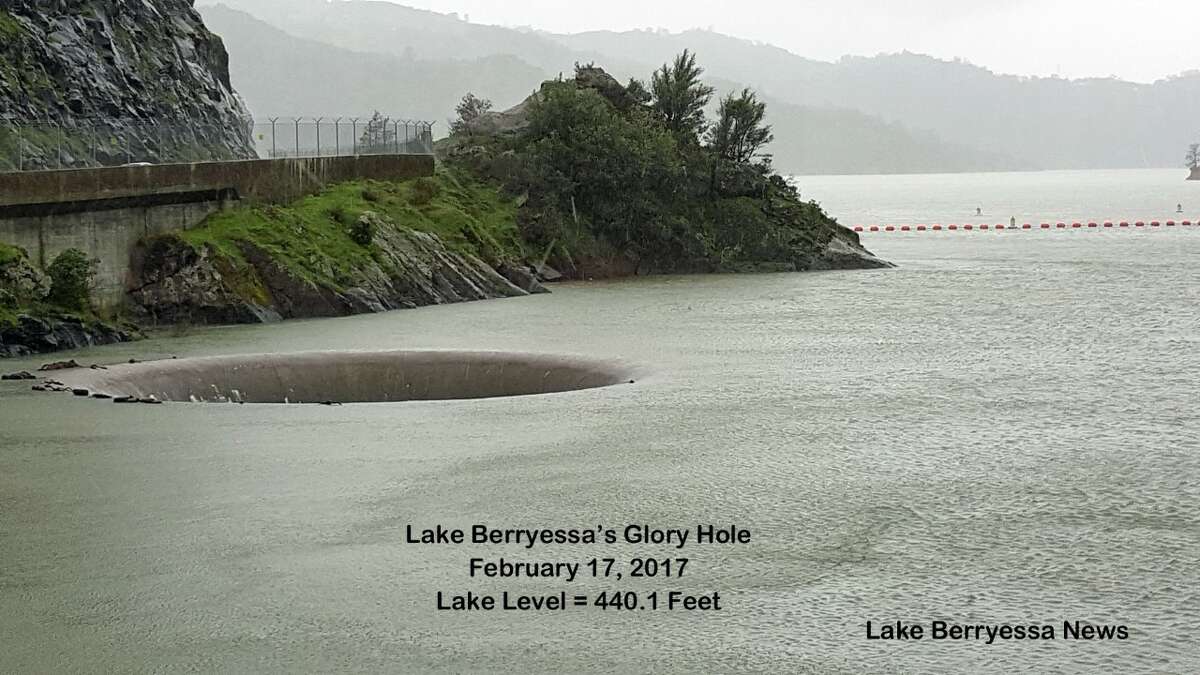 Lake Berryessa's famous Glory Hole spills over after weeks of rain