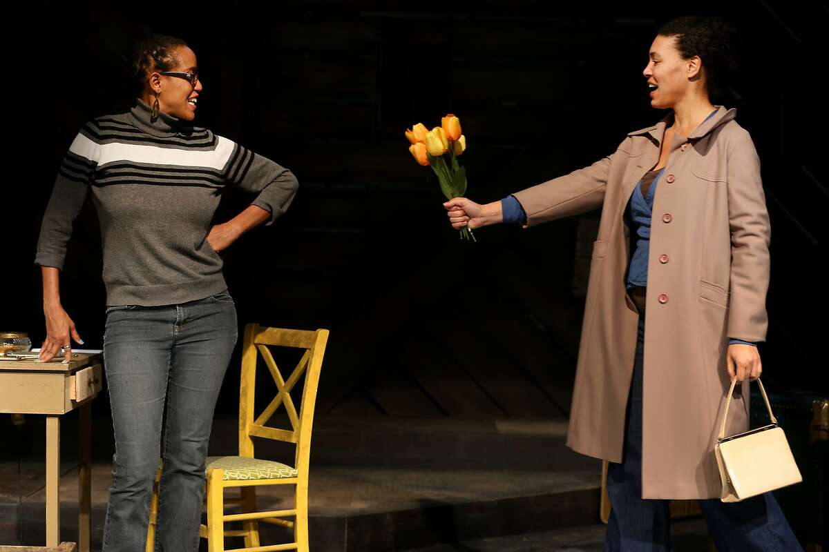 From left: Desiree Rogers (Alberta Hunter) and Leontyne Mbele-Mbong (Lettie) rehearse during "Leaving the Blues" at the New Conservatory Theatre Center on Friday, Feb. 17, 2017, in San Francisco, Calif.