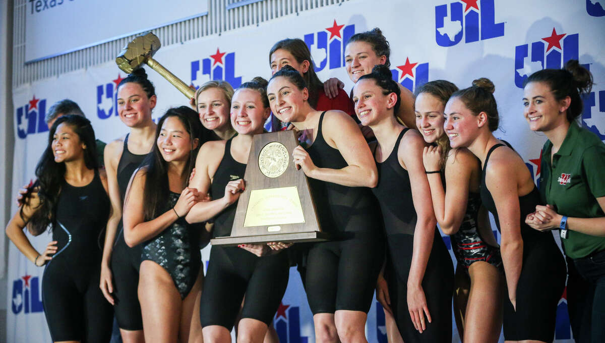 The Woodlands girls team wins first place overall during the Class 6A UIL Swimming and Diving State Meet on Saturday, Feb. 18, 2017, in Austin. (Michael Minasi / Chronicle)