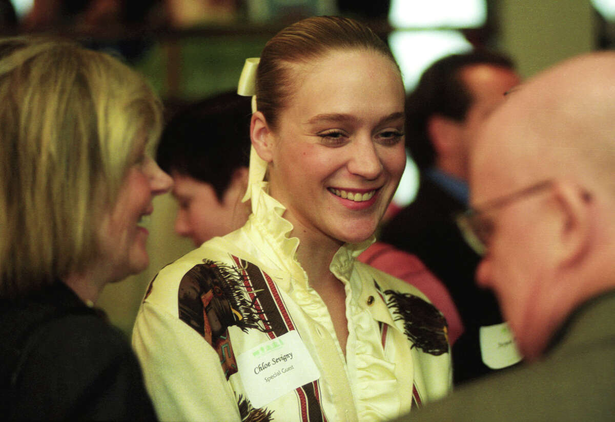 Actress Chloe Sevigny of Darien chats with attendees at the Project Return birdhouse auction. Sevigny was a special celebrity guest at the event.