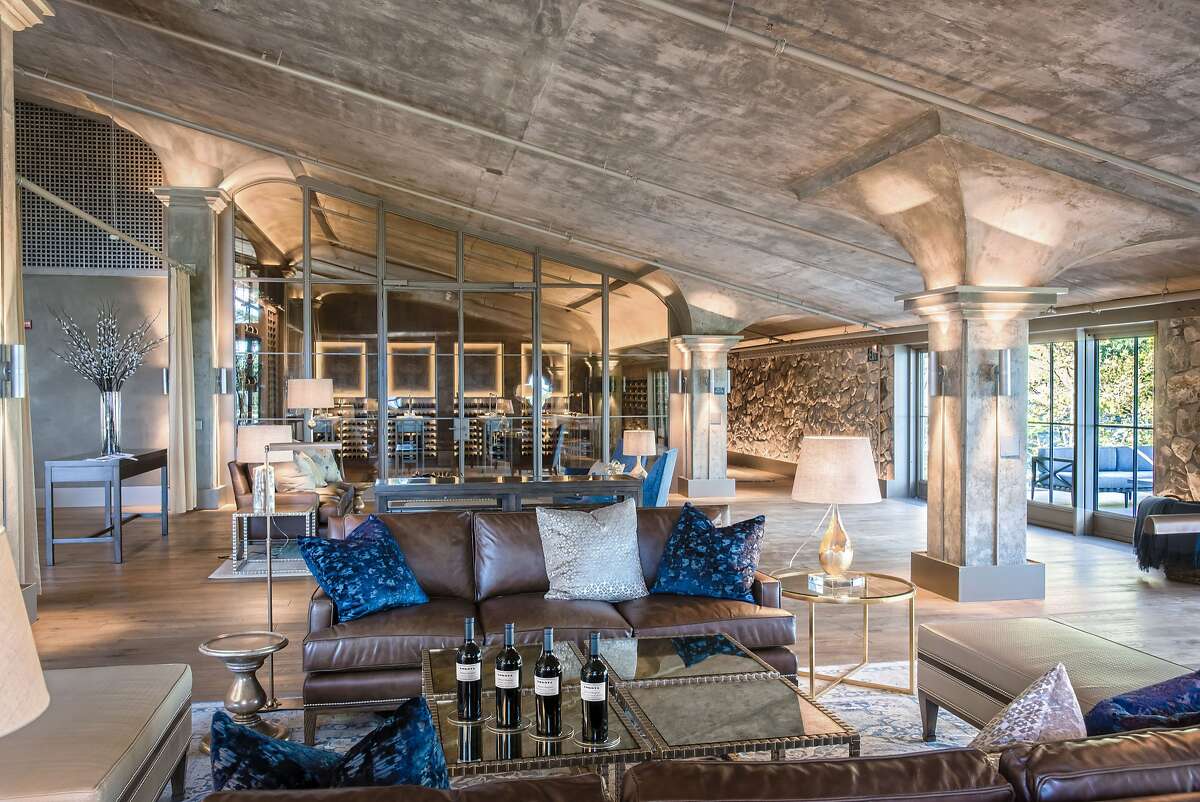 Lokoya�s residential-style tasting room is on the top floor of a remodeled stone castle hand-built in the 1970s on Napa�s Spring Mountain.�A quatrefoil window at Lokoya�s new stand-alone tasting room in St. Helena overlooks forested Spring Mountain.