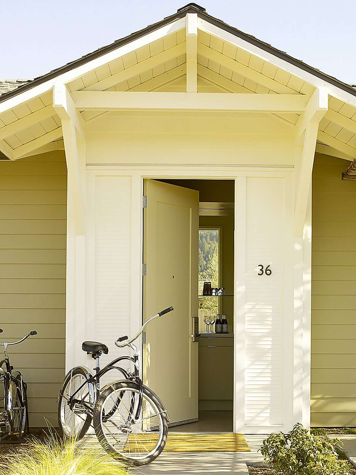 Room with Bike: Free cruiser bikes are stationed outside each guest cottage at Solage in Calistoga.