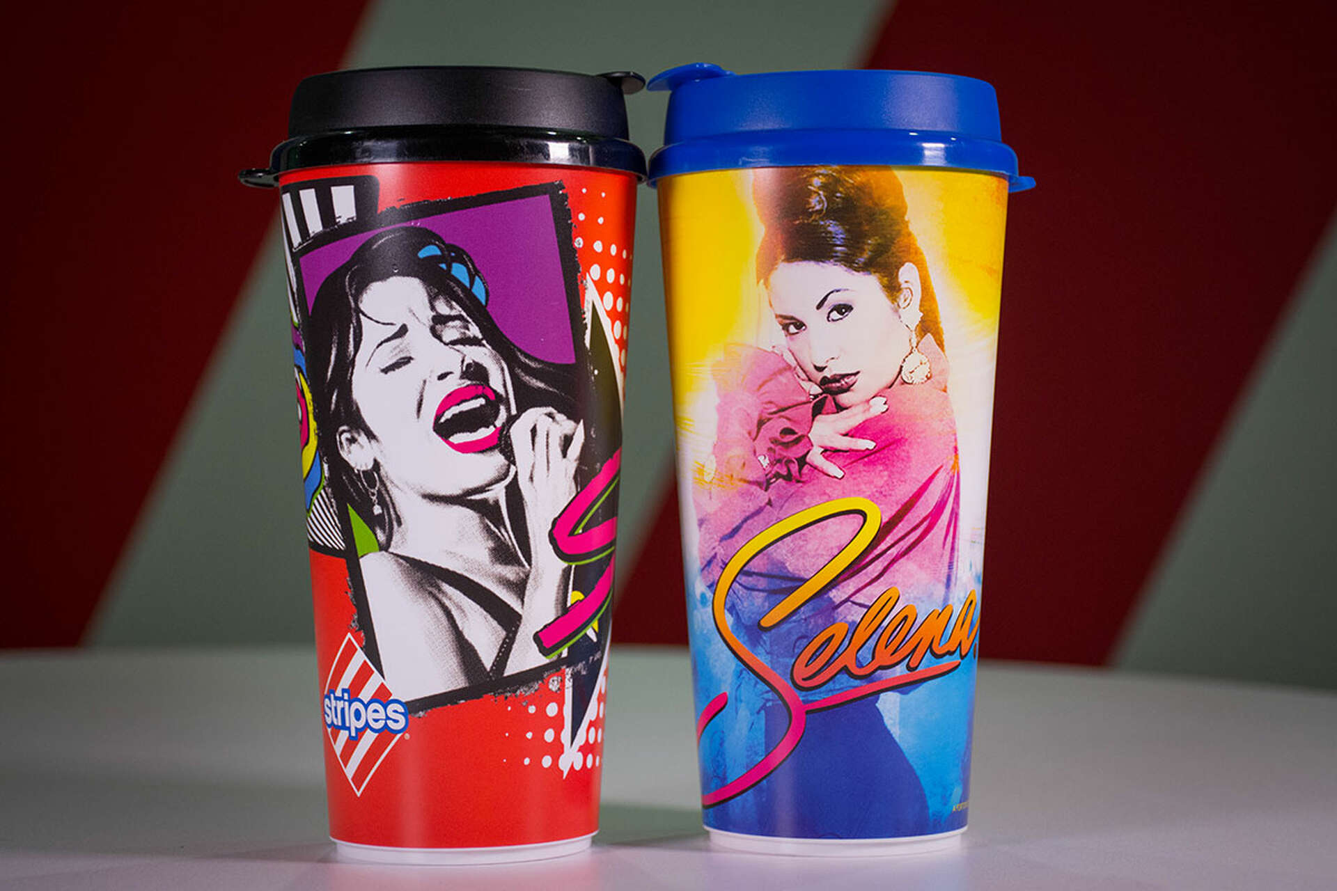 Concert Cup Selena Cumbia Fiesta De La popular Flor Large Tumbler Stripes Bright Graphic