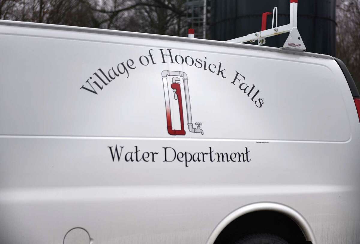 A Hoosick Falls water department truck is parked at the filtration plant on Wednesday, Jan. 4, 2017, in Hoosick Falls, N.Y. (Will Waldron/Times Union)