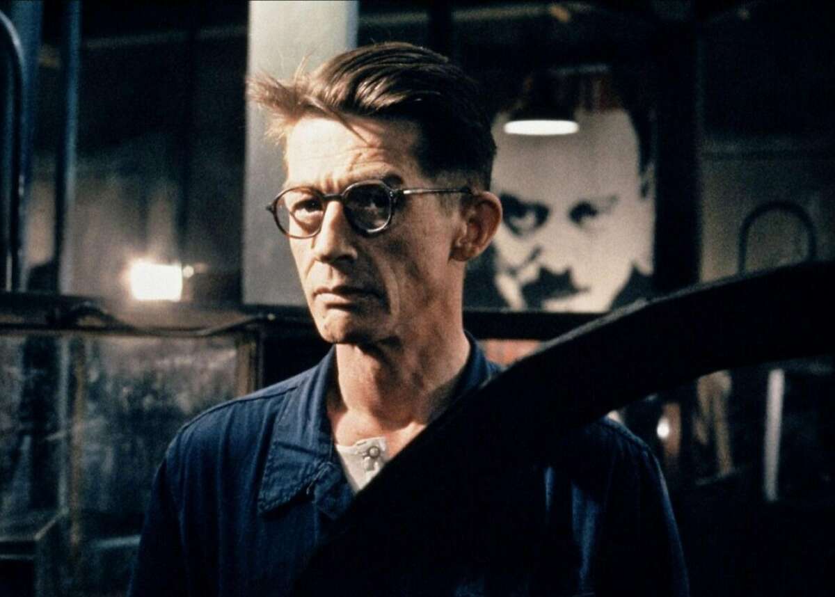 The late, great John Hurt was perfectly cast as everyman protagonist Winston Smith in Michael Radford's appropriately bleak film adaption of George Orwell's "1984," released in the year 1984. The late, great Richard Burton delivered one of his finest performances as antagonist O'Brien. Independent cinemas across the country will host screenings of the film in protest of the current presidential administration on April 4. Check local listings. Photo courtesy Twilight Time.