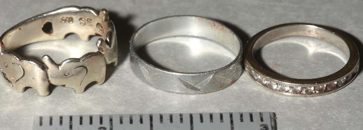 Rings that the victim was wearing when found. 