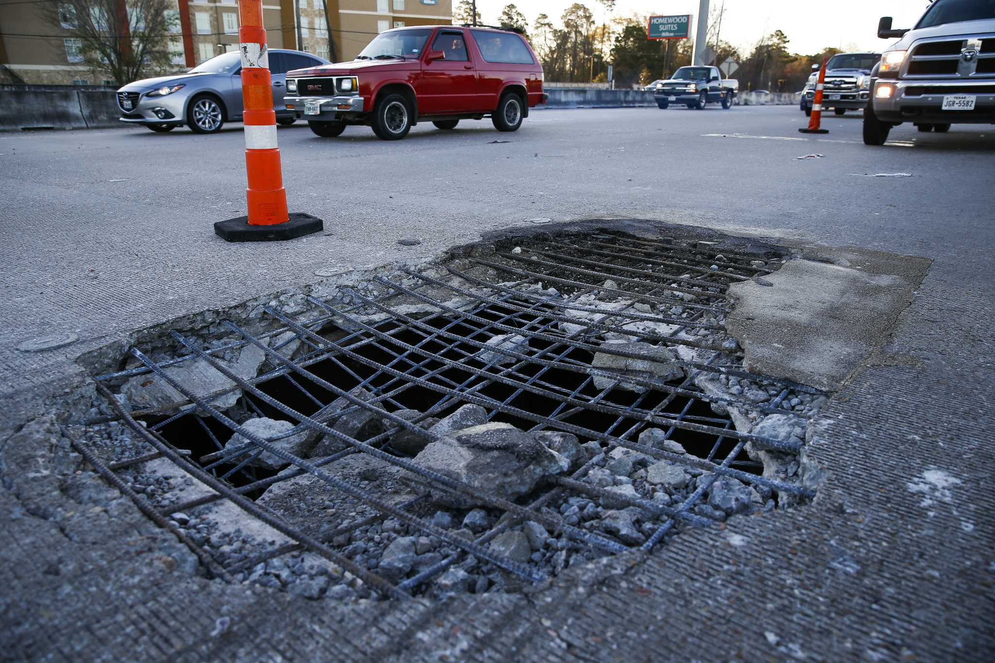 Which Houston neighborhoods were most plagued by potholes in 2018