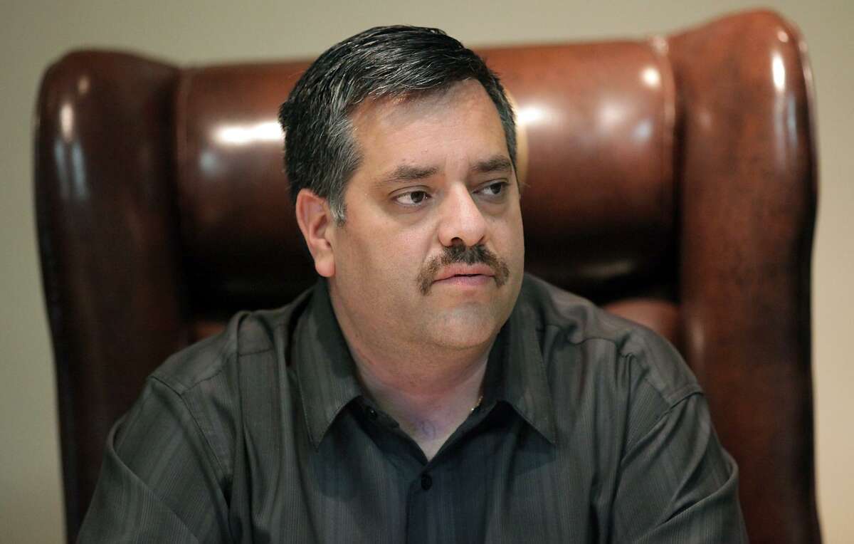 Maverick County Judge David R. Saucedo at a meeting at the County Courthouse in Eagle Pass in 2012.