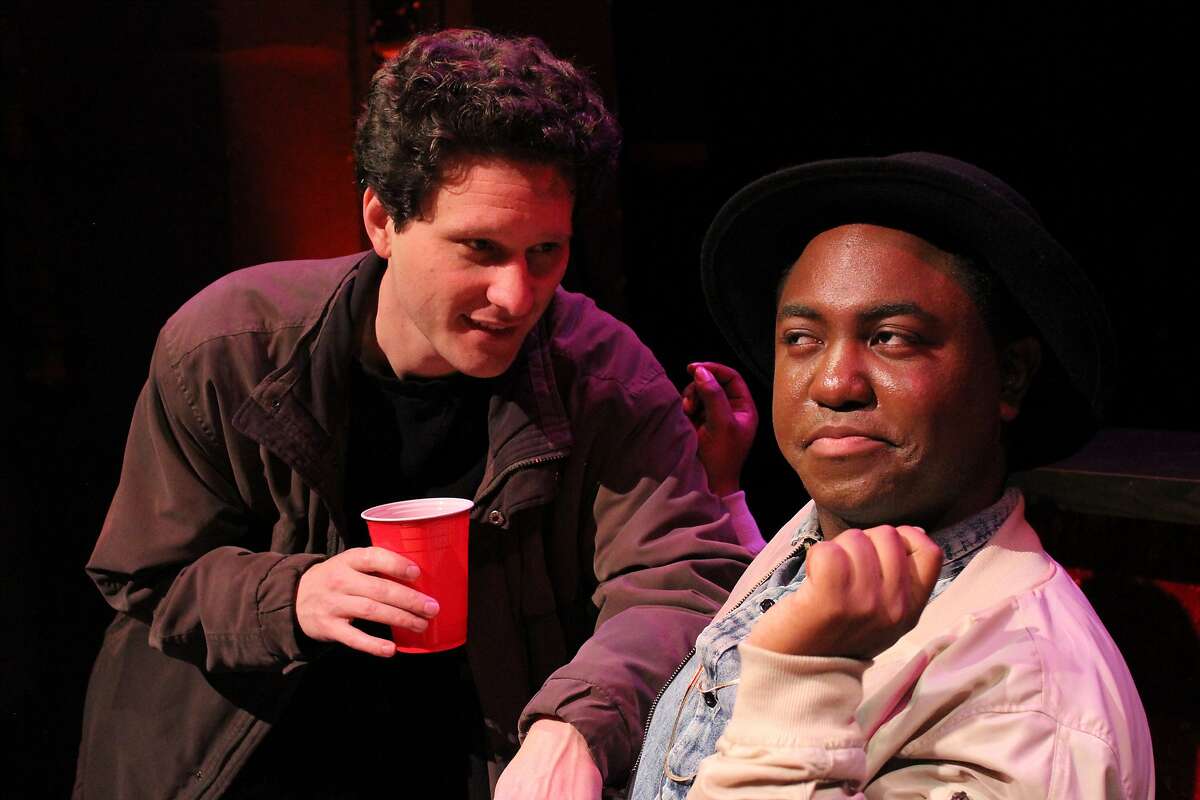 From left:�Aaron Wilton and�AeJay Mitchell in "Bootycandy" at Brava Theater.