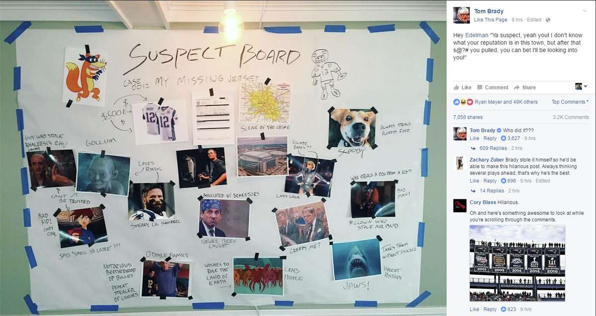 Tom Brady's suspect board reveals who may have taken his missing