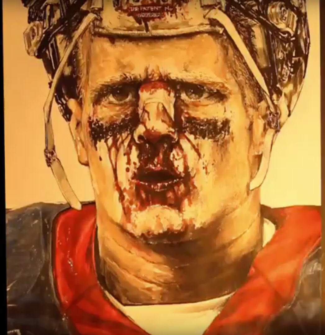 Of course J.J. Watt's upcoming Funko has a bloody nose …