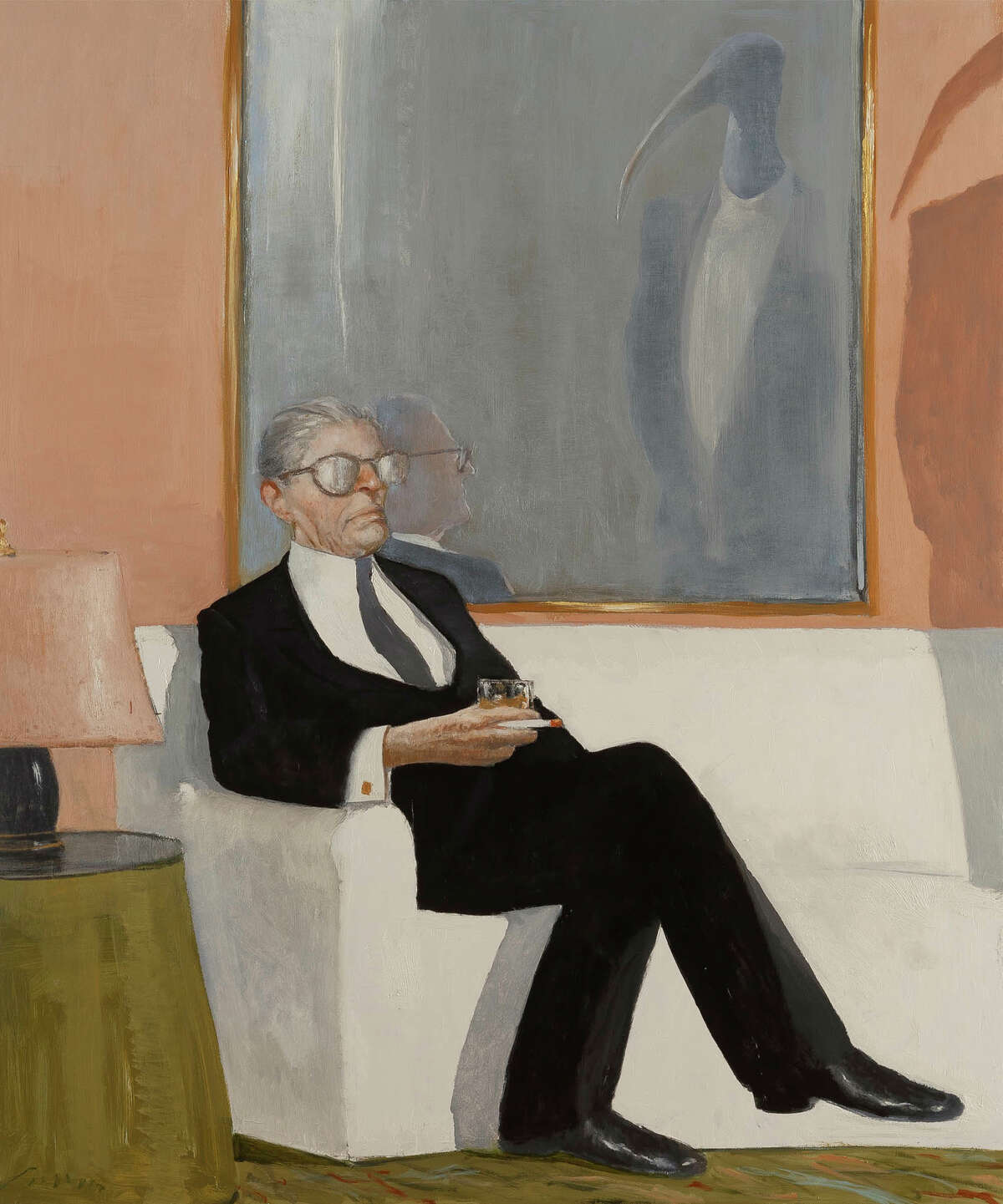 "A Man and His Drink" by Julio Larraz