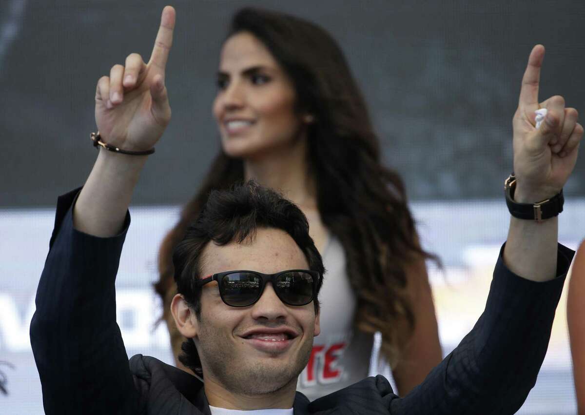 Mexican boxer Julio Cesar Chavez Jr. takes part in a press conference in Mexico City, Monday, Feb. 20, 2017. Chavez and Saul "Canelo" Alvarez were face-to-face for the first time Monday, the first stop on a promotional tour of their all-Mexican May 6th Las Vegas showdown. (AP Photo/Marco Ugarte)