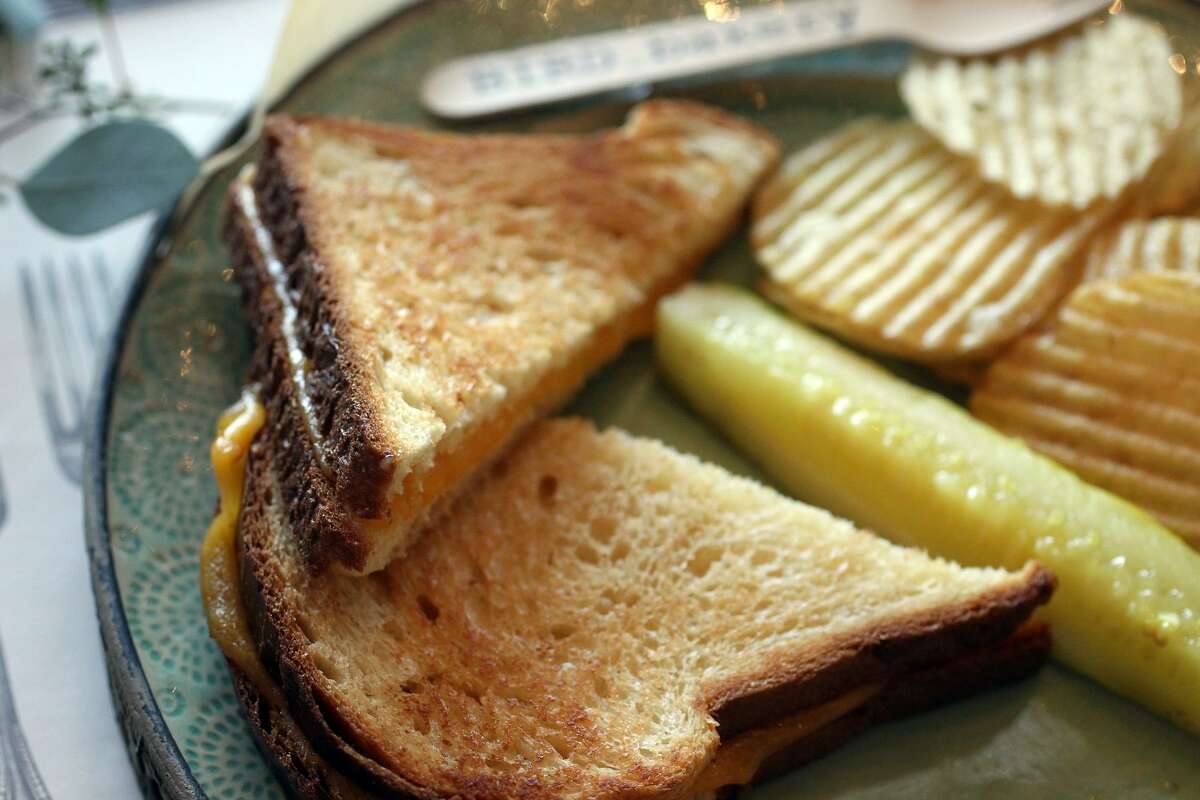 Grilled cheese on toasted brioche.