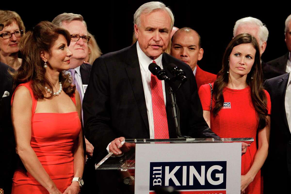 Mayoral candidate Bill King gives a concession speech to supporters at his election party at the Royal Sonesta Hotel Saturday, Dec. 12, 2015, in Houston. ( Michael Ciaglo / Houston Chronicle )