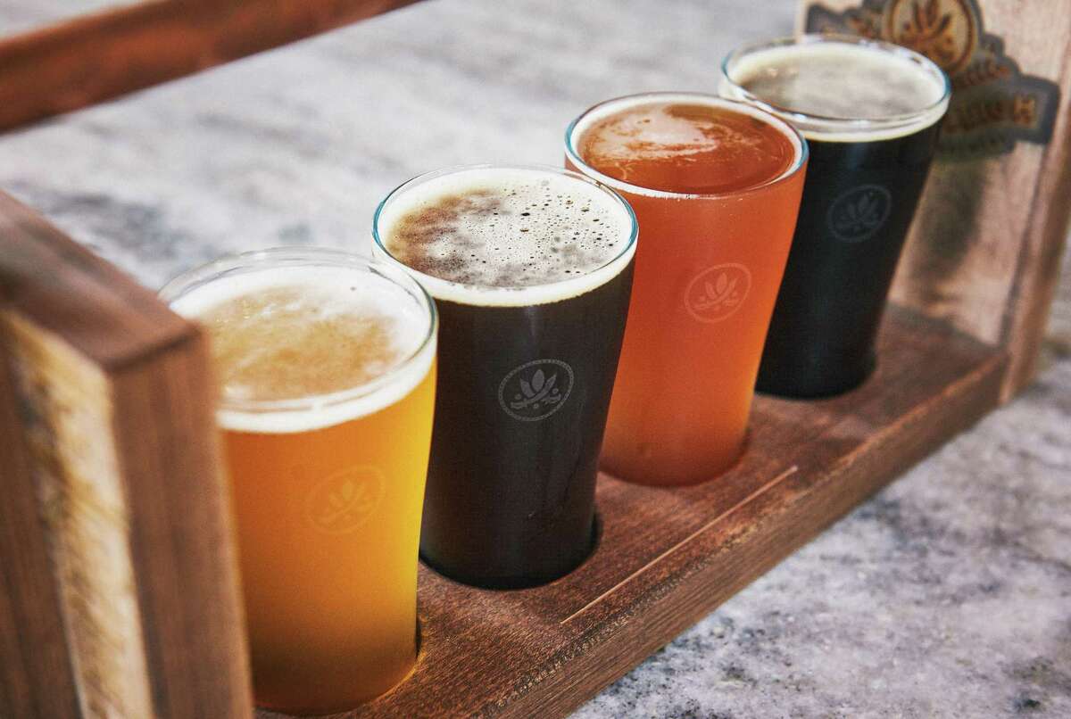 A flight of beer crafted at Southerleigh Fine Dining &Brewery.