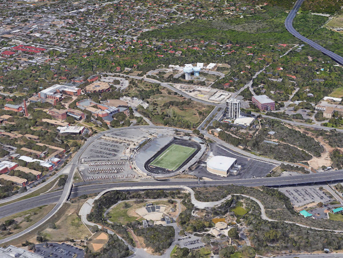 NOW: This is what the Alamo Stadium area looks like in 2017. Click through to see where familiar developments like Trinity University, Paul Jolly Center, Incarnate Word High School, Olmos Tower Condominiums are in the 1940 image.