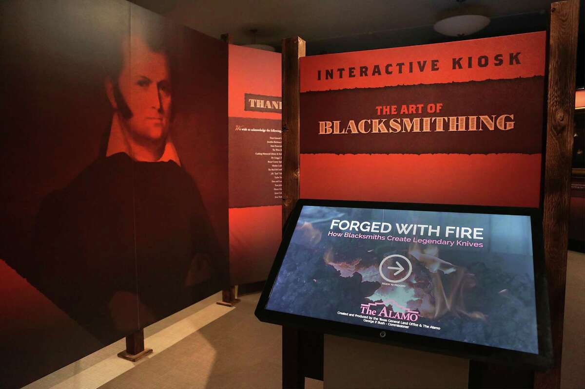 Interactive Kiosks depicting the life of Jim Bowie and his famous knife are part of the Alamo's new exhibit, "Bowie: Man-Knife-Legend" which will open Saturday, March 4.