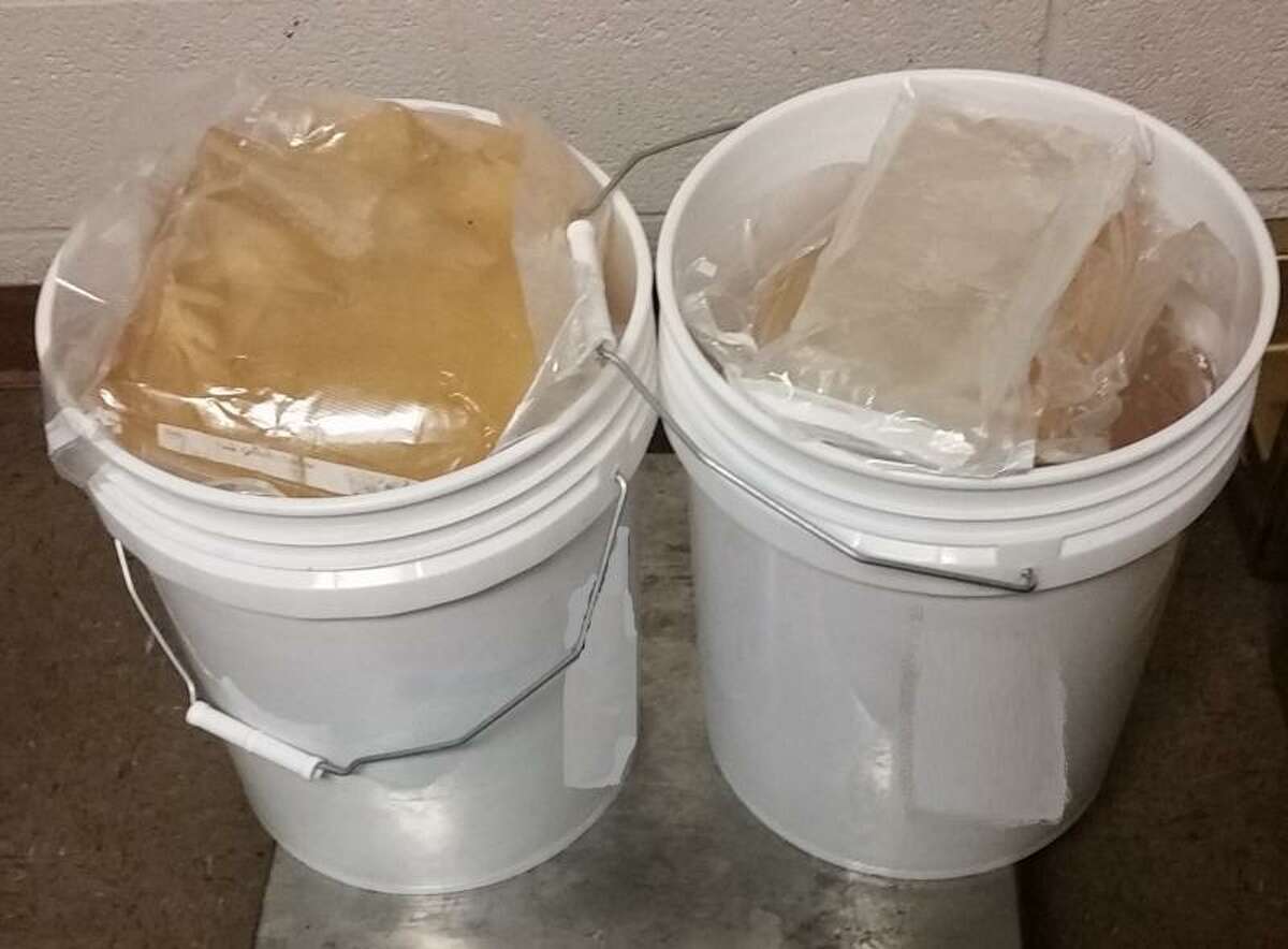 Location: Brownsville, Texas. Date: Feb. 25. Number of busts: 2. Seized contraband: 78 pounds of methamphetamine. Estimated street value: $1,571,439. Highlights: The second and larger of the two seizures occurred at the Gateway International Bridge. A 34-year-old male U.S. citizen and Brownsville resident drove up in a white 2006 Ford Econoline 250 van. With the help of a non-intrusive imaging system and K-9 unit, CBP officers found 37 packages of methamphetamine (pictured above). The 37 packages weighed almost 65 pounds and carried an estimated value of nearly $1.3 million.