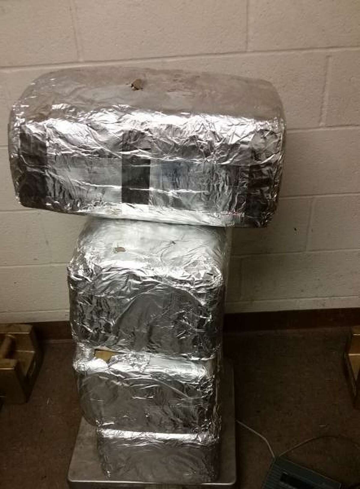 Location: Brownsville, Texas. Date: Feb. 23. Number of busts: 1. Seized contraband: 91 pounds of marijuana. Estimated street value: $18,219. Highlights: A 34-year-old female U.S. citizen and Brownsville, Texas, native attempted to enter the country at the Veterans International Bridge in her white 2008 Chrysler Town and Country. Upon inspection of the vehicle, CBP officers found four packages of marijuana (pictured above).