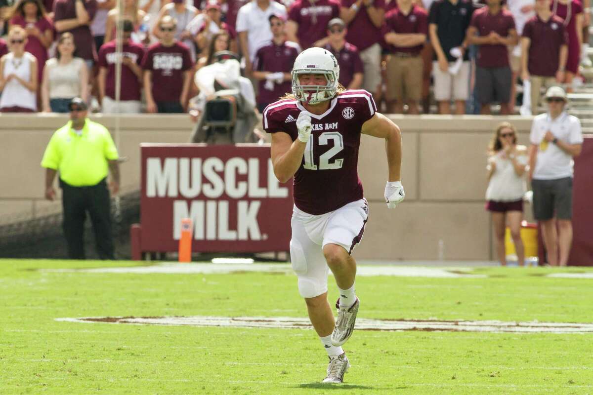 Texas A&M's 12th Man, sophomore, Cullen Gillaspia in action.