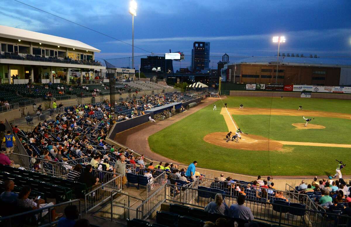 Baseball action between the Bridgeport Bluefish and the Somerset Patriots at the Ballpark at Harbor Yard in Bridgeport, Conn. on Friday July 18, 2014. In March 2017, the city of Bridgeport began accepting proposals “for professional sports team operator or an outdoor entertainment venue” for the Ballpark at Harbor Yard.