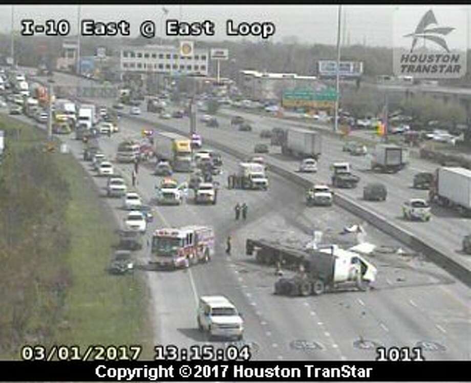 Threevehicle crash creates traffic nightmare on I10 at East Loop