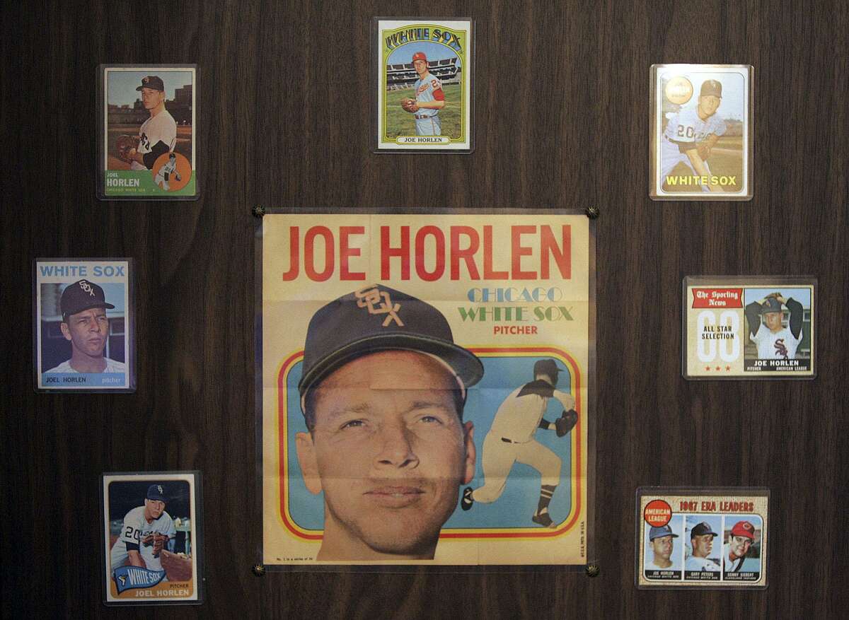 METRO - San Antonio resident and former Chicago White Sox pitcher Joel Horlen has a display of trading cards at his home. Horlen played 11 years for the Chicago White Sox and earned a MLB World Series ring with the Oakland Athletics in his final year of baseball in 1972. (Kin Man Hui/staff)